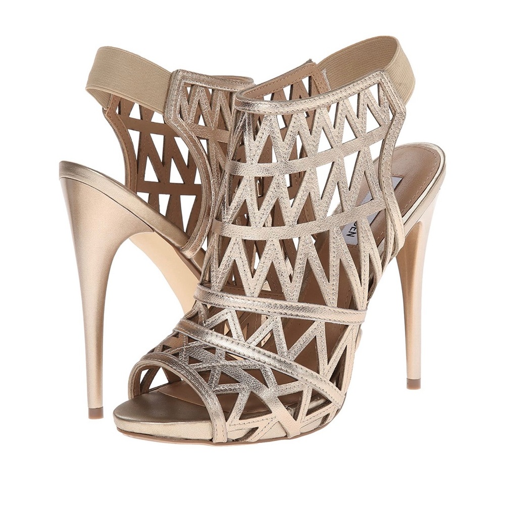 Steve Madden Gold Cutout Heels